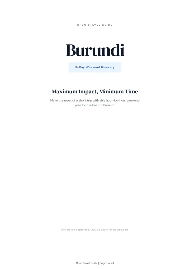 Burundi Complete Travel Bundle: 3-day itinerary · Cover