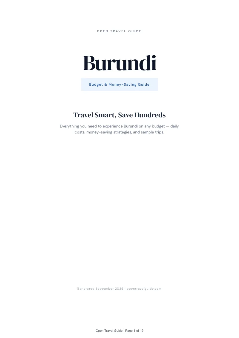Burundi Complete Travel Bundle: Budget guide · Cover
