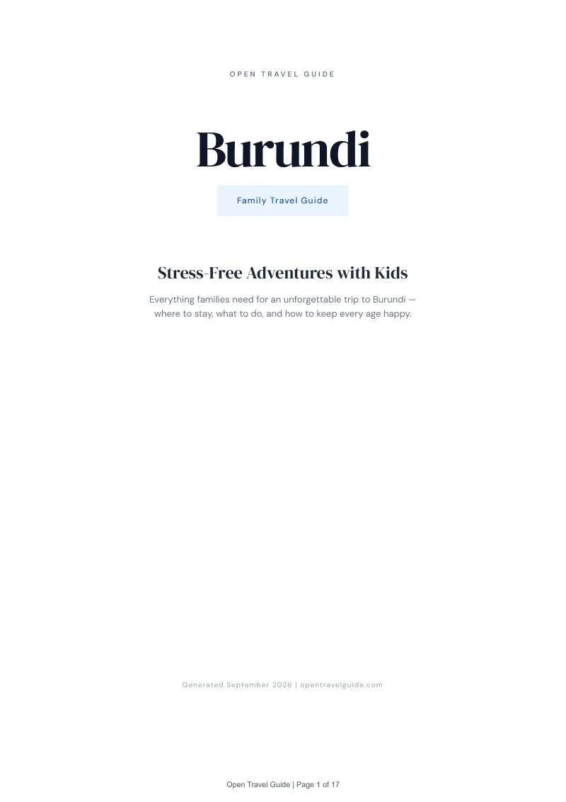 Burundi Complete Travel Bundle: Family guide · Cover