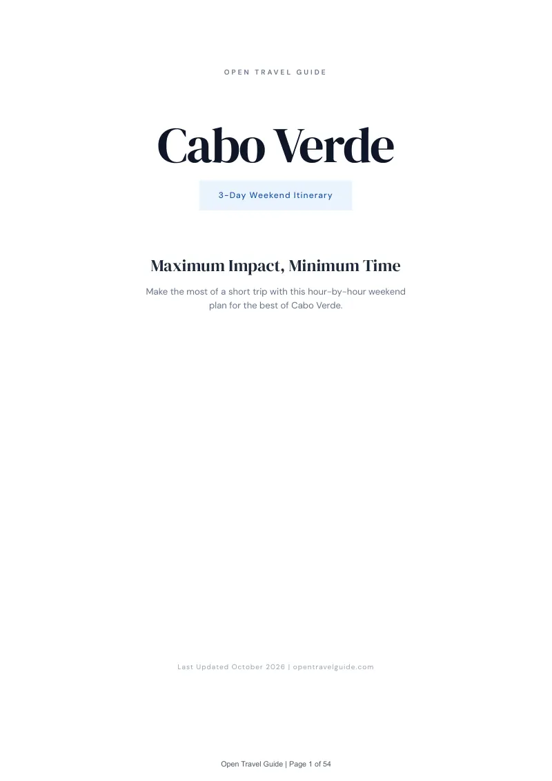Cabo Verde 3-Day Weekend Itinerary: Cover