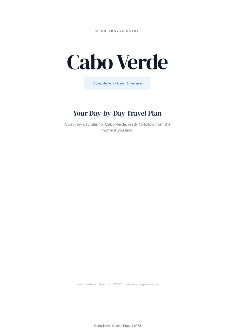 Cabo Verde 7-Day Itinerary: Cover