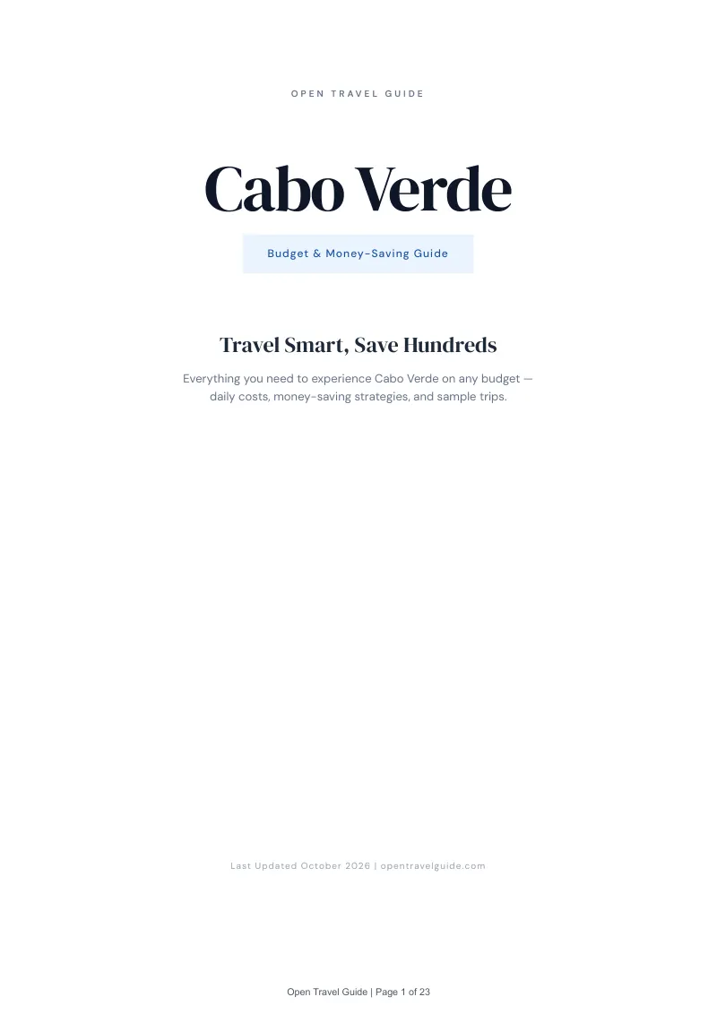 Cabo Verde Budget & Money-Saving Guide: Cover