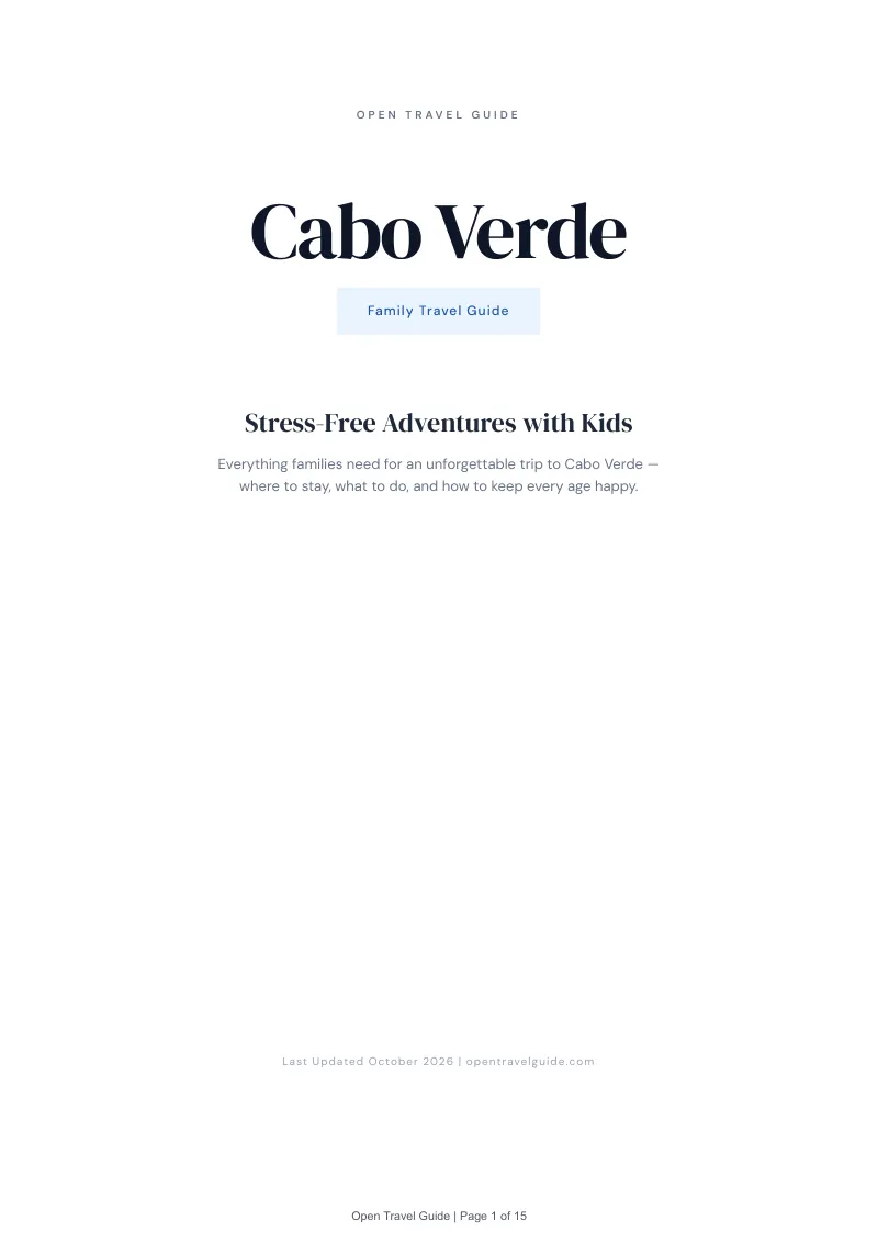 Cabo Verde Family Travel Guide: Cover