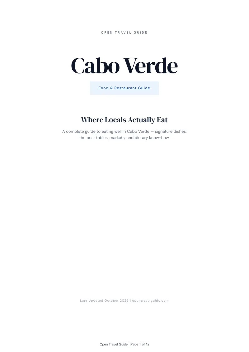 Cabo Verde Food & Restaurant Guide: Cover