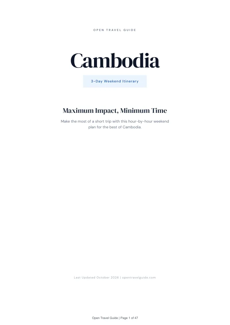 Cambodia 3-Day Weekend Itinerary: Cover