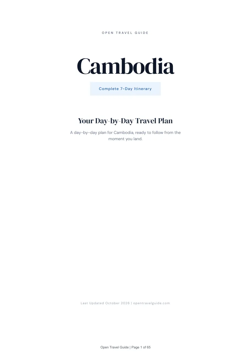 Cambodia 7-Day Itinerary: Cover
