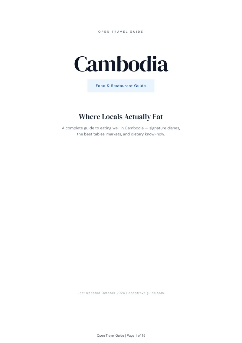 Cambodia Food & Restaurant Guide: Cover