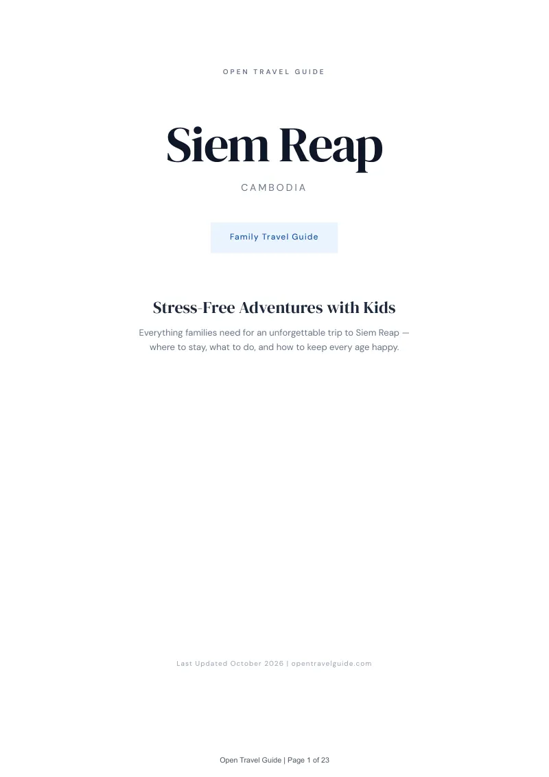 Siem Reap Family Travel Guide: Cover