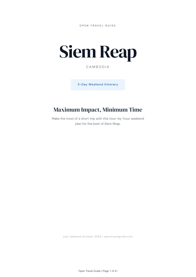 Siem Reap 3-Day Weekend Itinerary: Cover