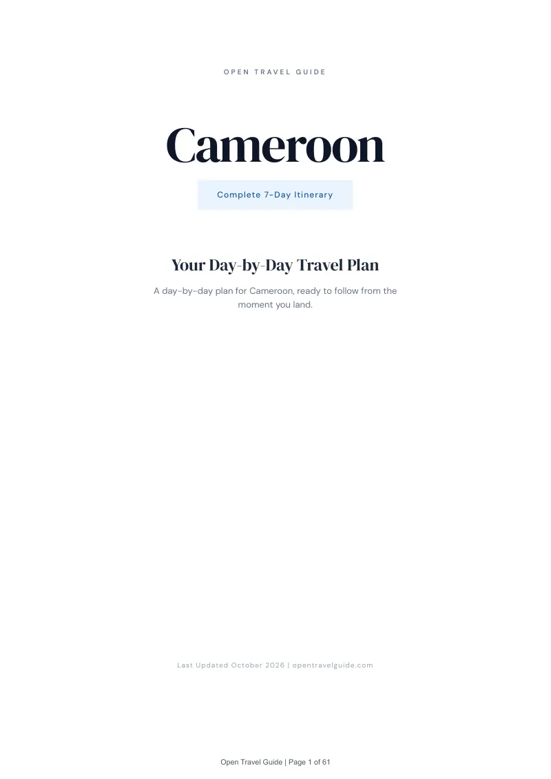 Cameroon 7-Day Itinerary: Cover