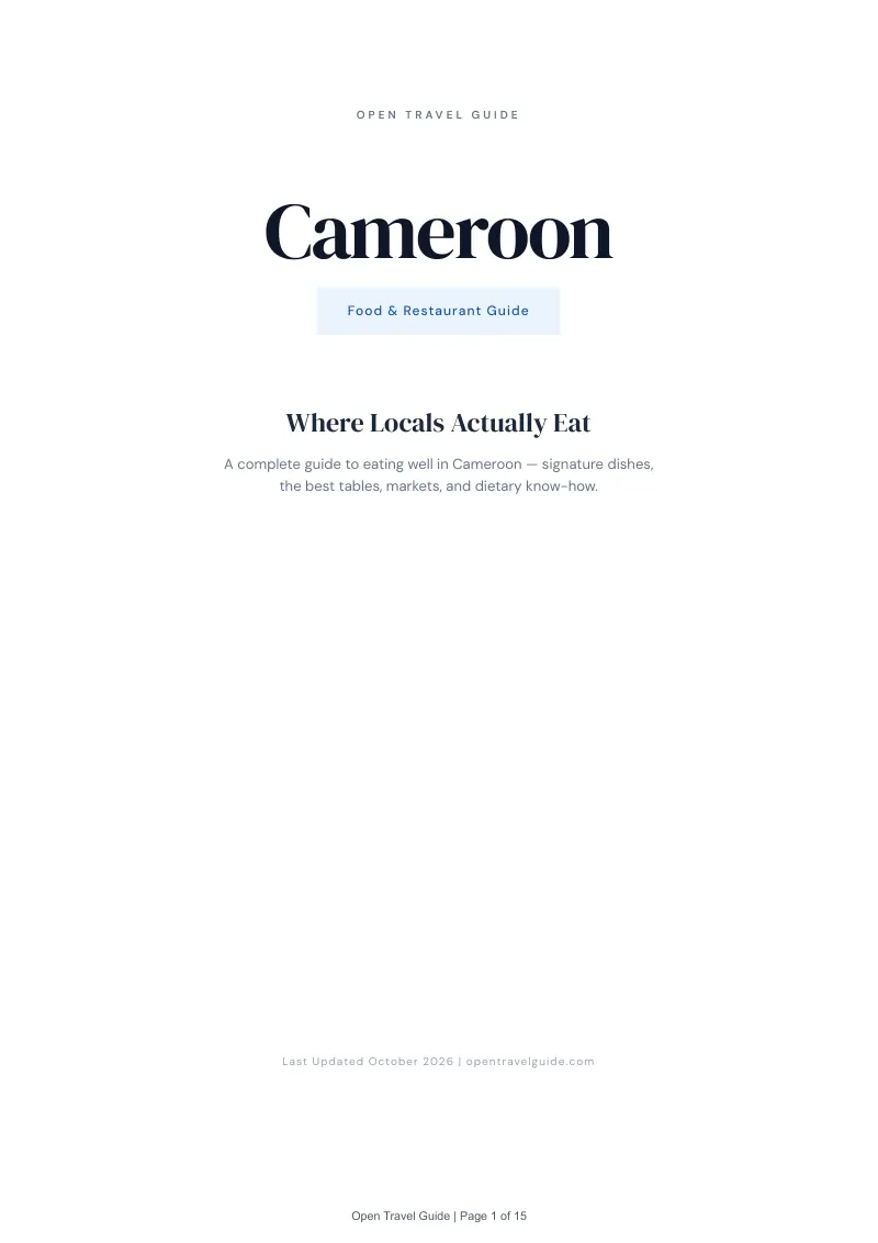 Cameroon Food & Restaurant Guide: Cover