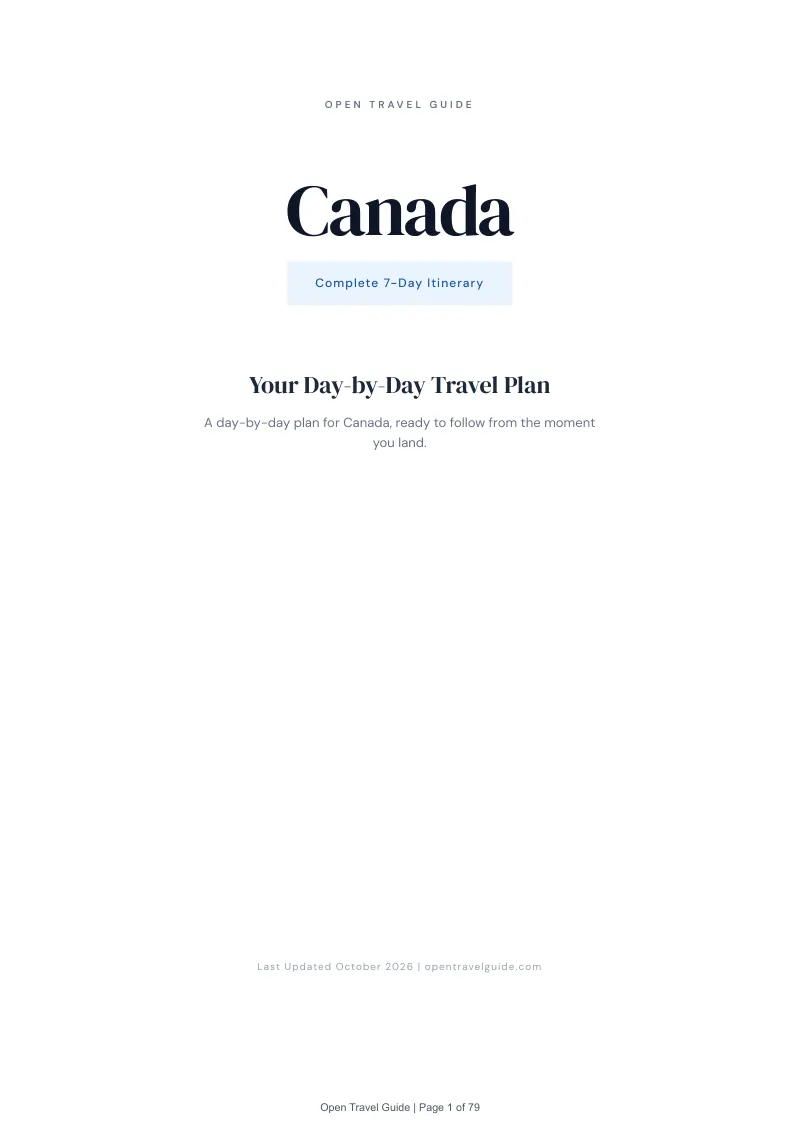 Canada 7-Day Itinerary: Cover