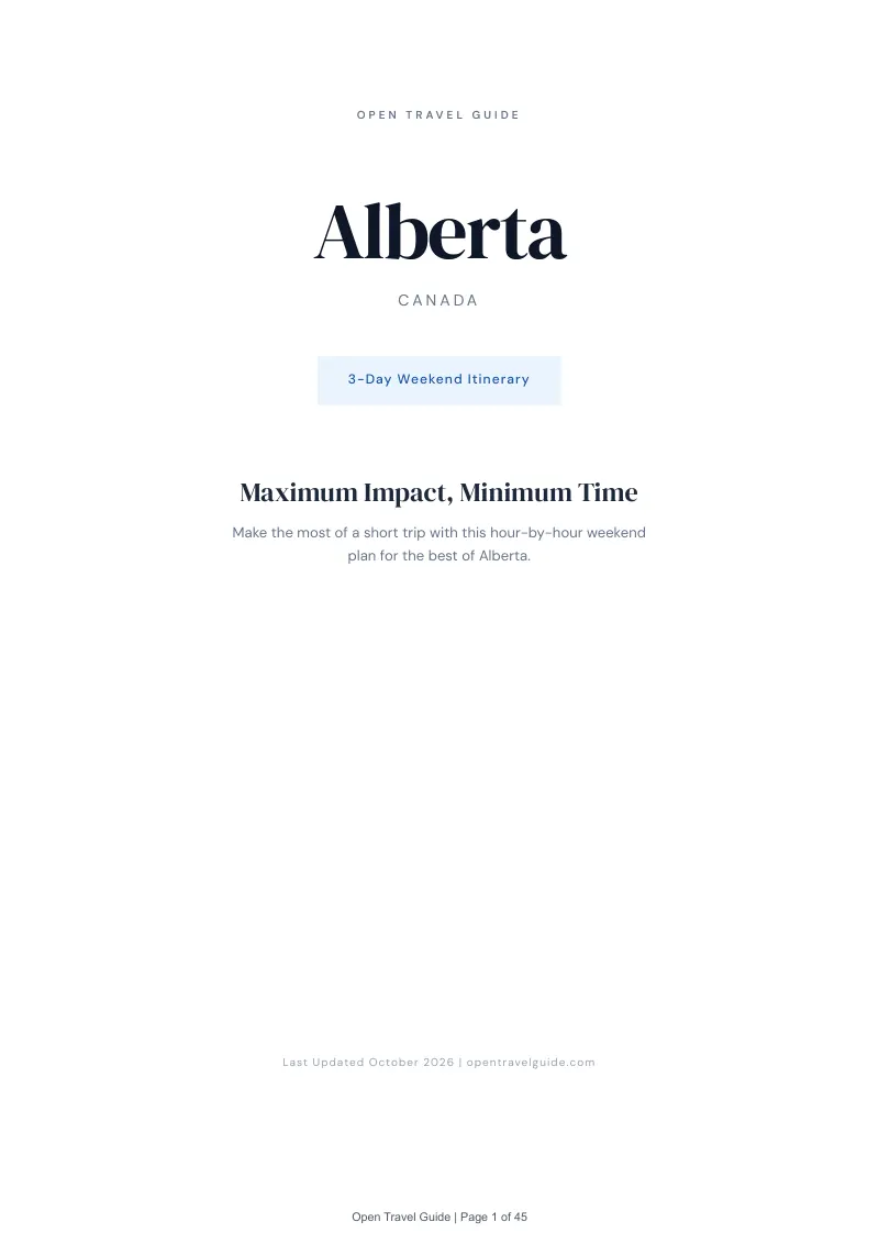 Alberta 3-Day Weekend Itinerary: Cover