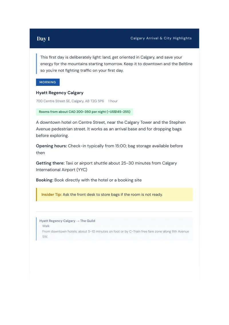 Alberta Complete Travel Bundle: 3-day itinerary · Day 1