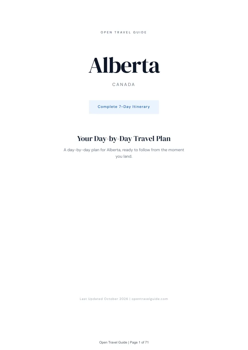 Alberta 7-Day Itinerary: Cover