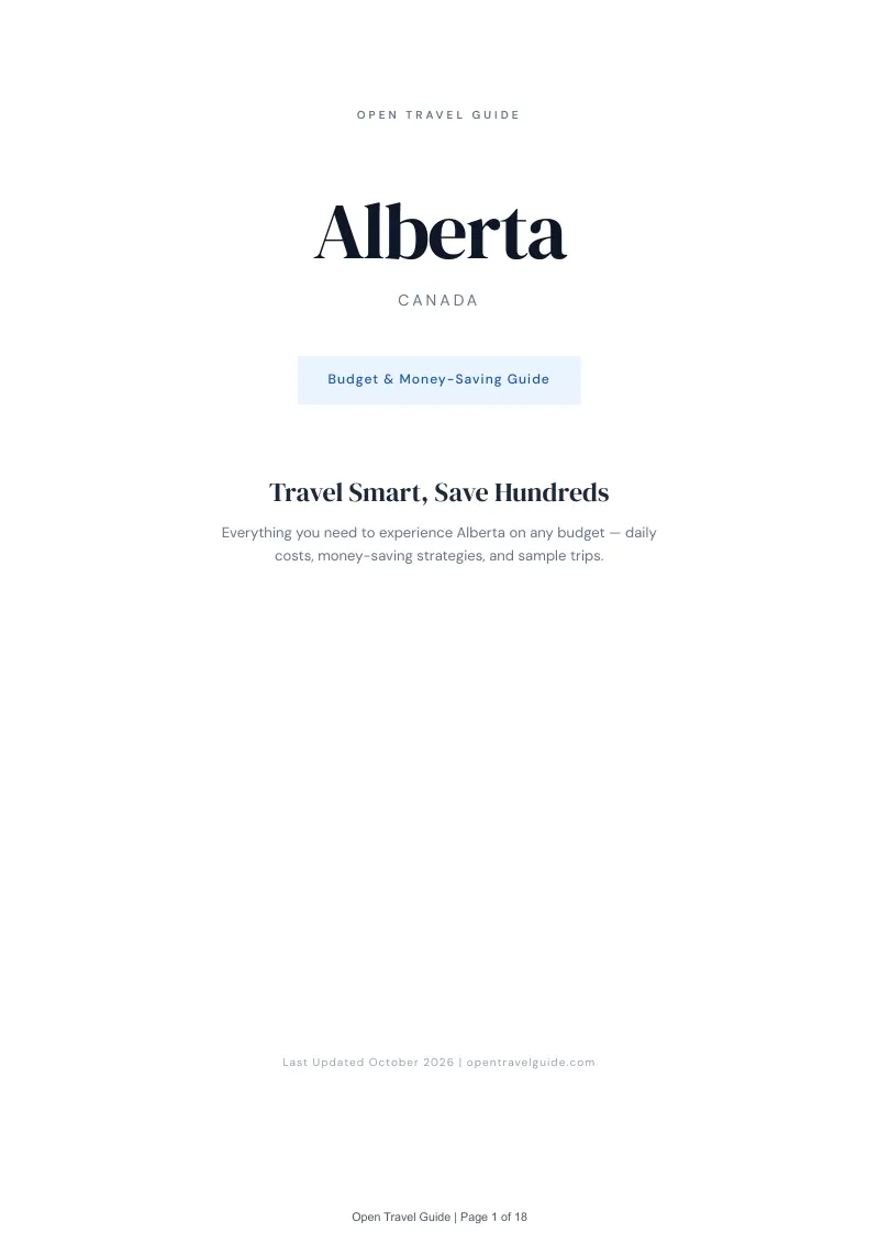 Alberta Budget & Money-Saving Guide: Cover