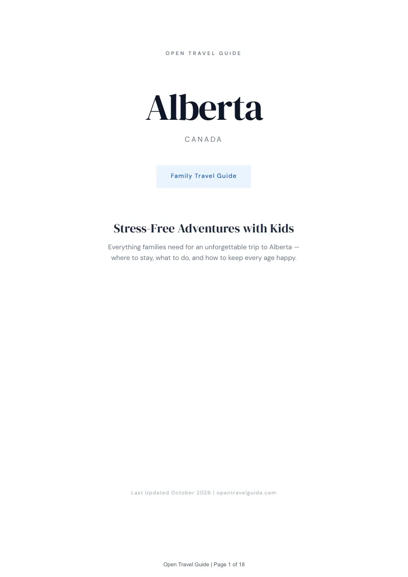 Alberta Family Travel Guide: Cover
