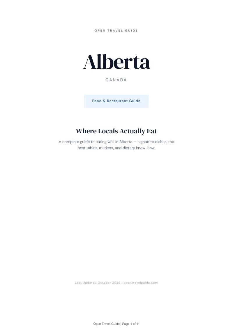 Alberta Food & Restaurant Guide: Cover