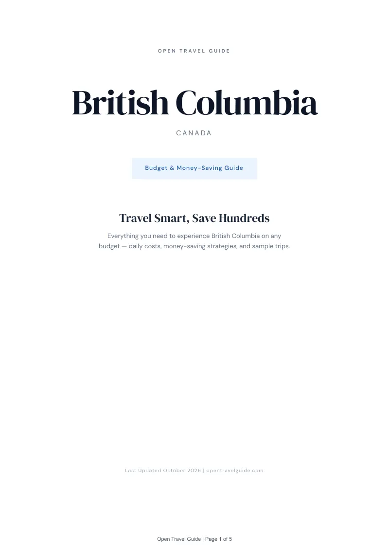British Columbia Budget & Money-Saving Guide: Cover