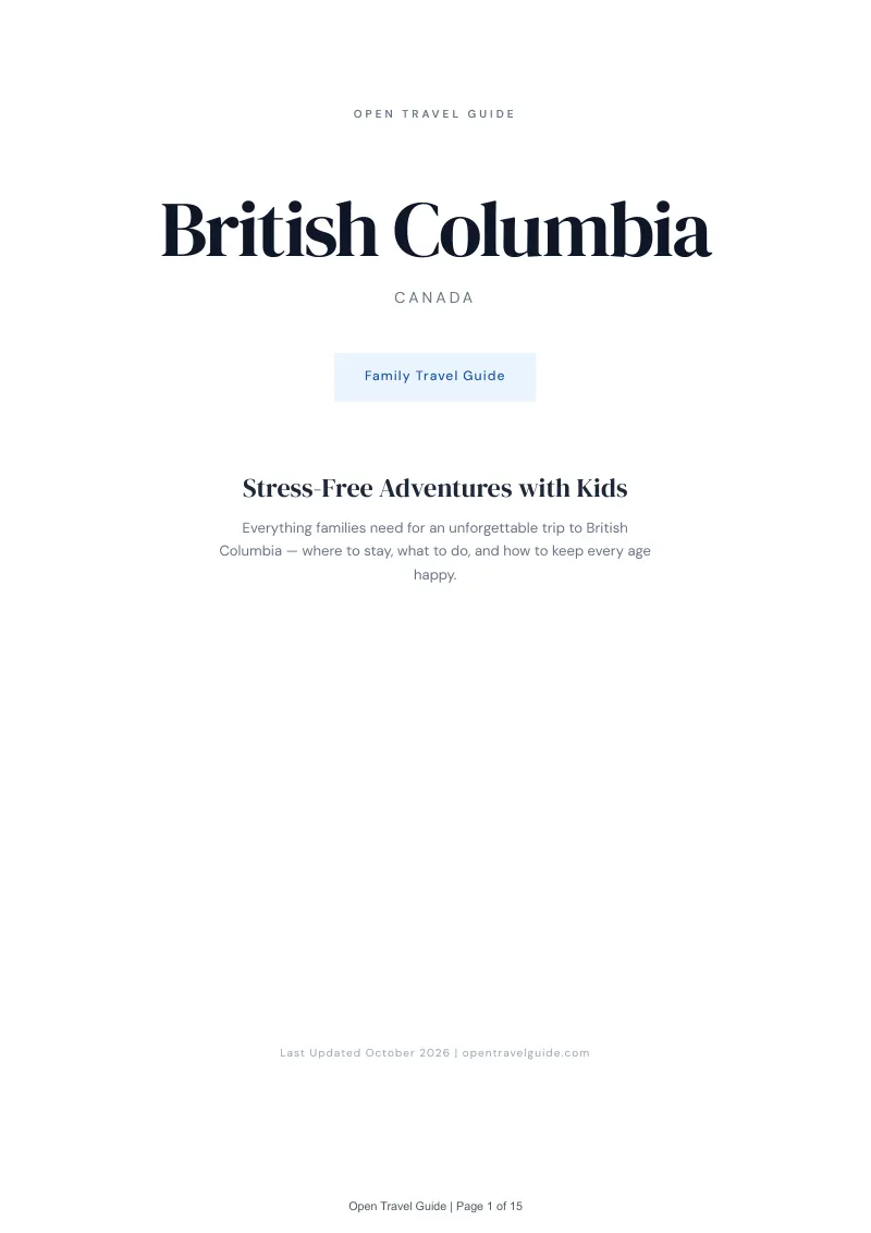 British Columbia Family Travel Guide: Cover