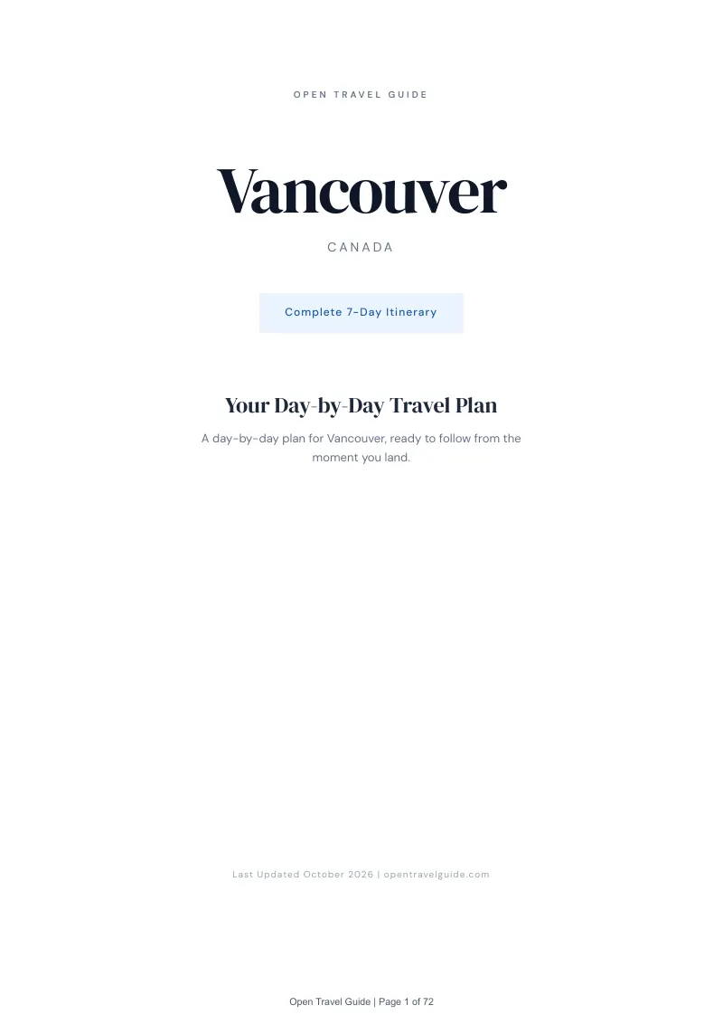 Vancouver 7-Day Itinerary: Cover