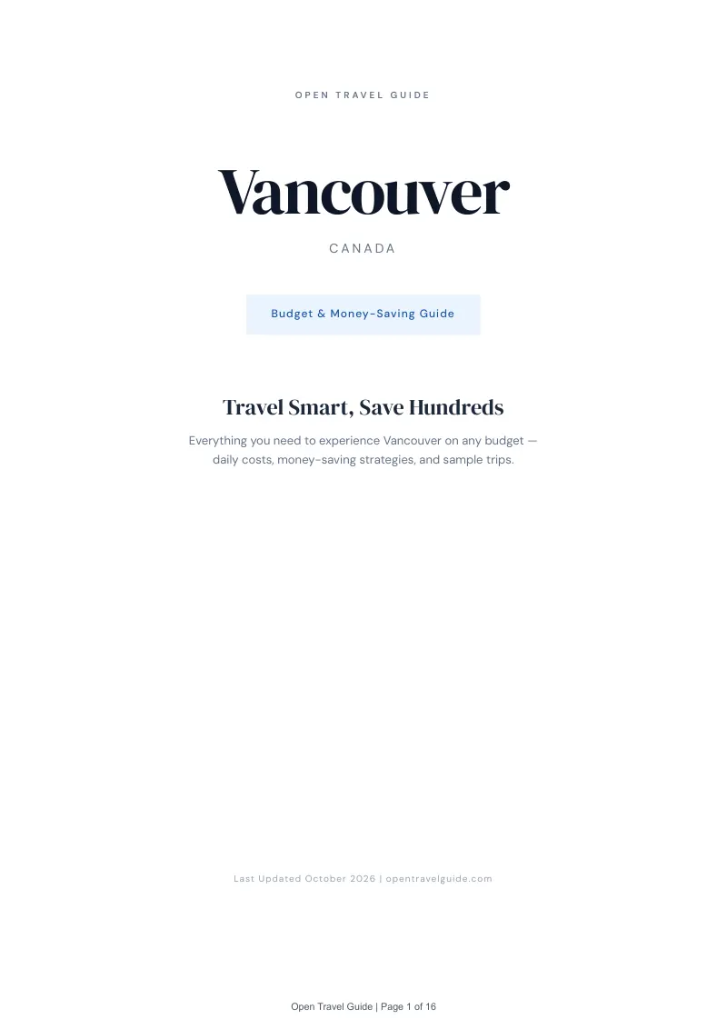 Vancouver Budget & Money-Saving Guide: Cover