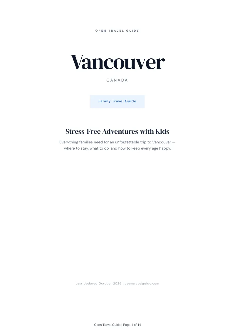 Vancouver Family Travel Guide: Cover
