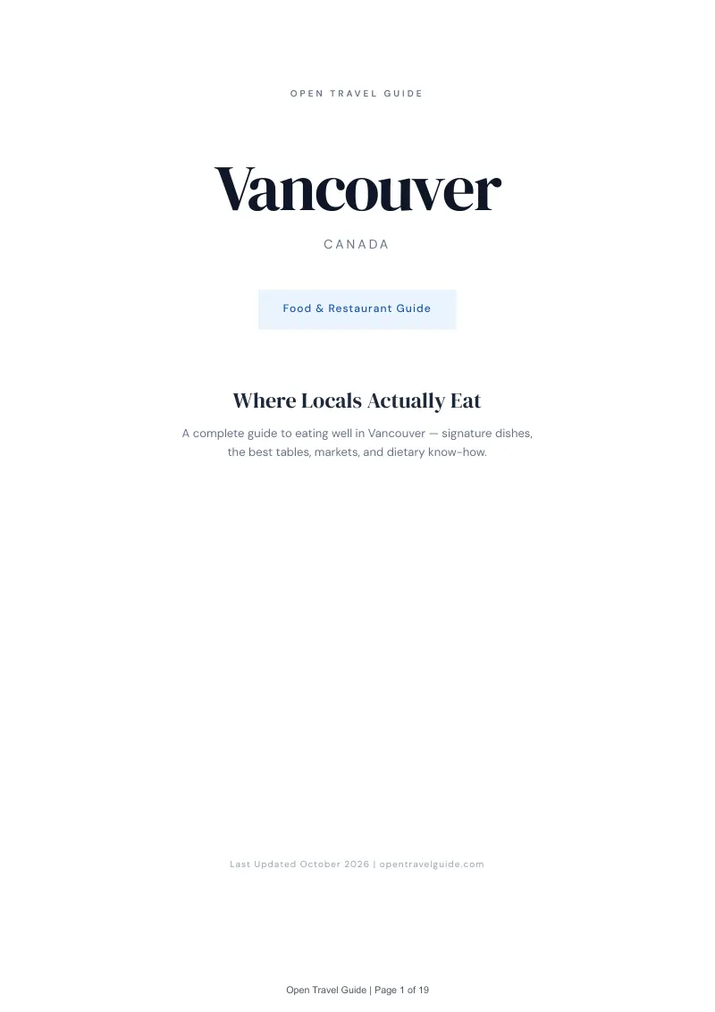 Vancouver Food & Restaurant Guide: Cover