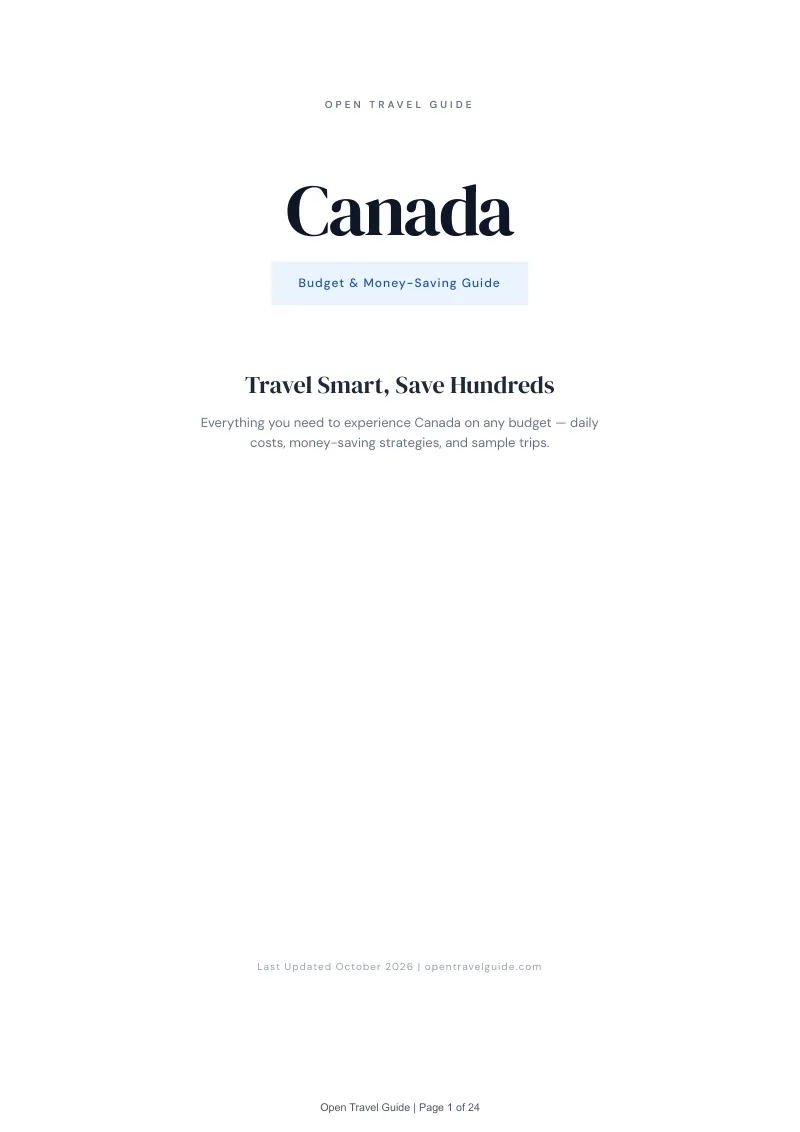 Canada Budget & Money-Saving Guide: Cover