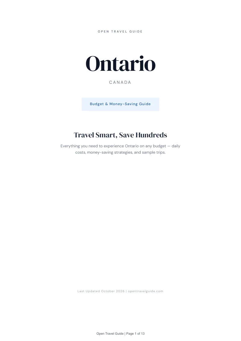 Ontario Budget & Money-Saving Guide: Cover