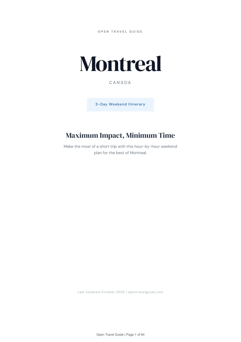 Montreal 3-Day Weekend Itinerary: Cover