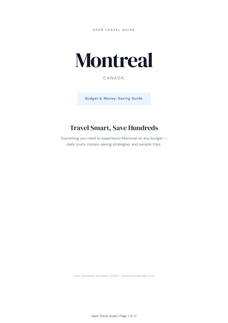 Montreal Budget & Money-Saving Guide: Cover