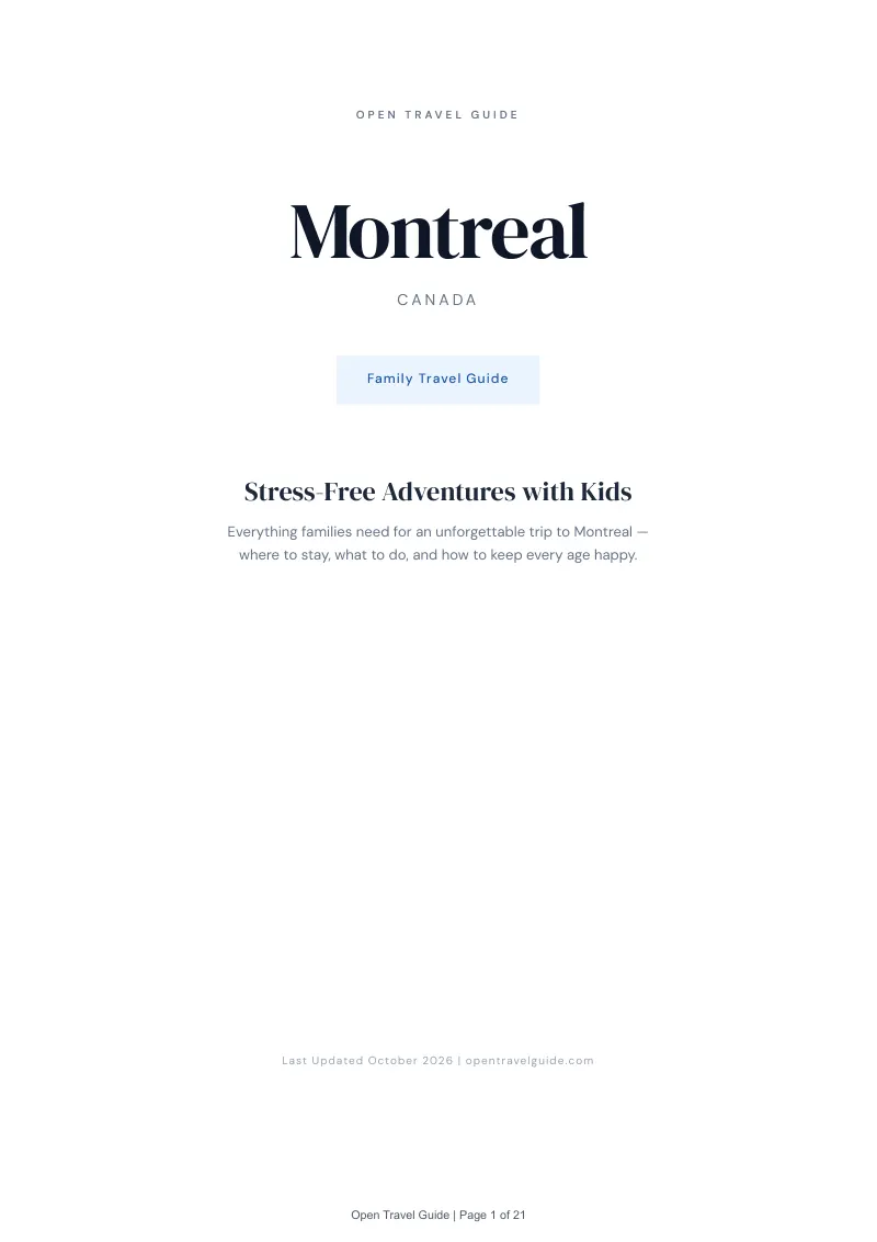 Montreal Family Travel Guide: Cover