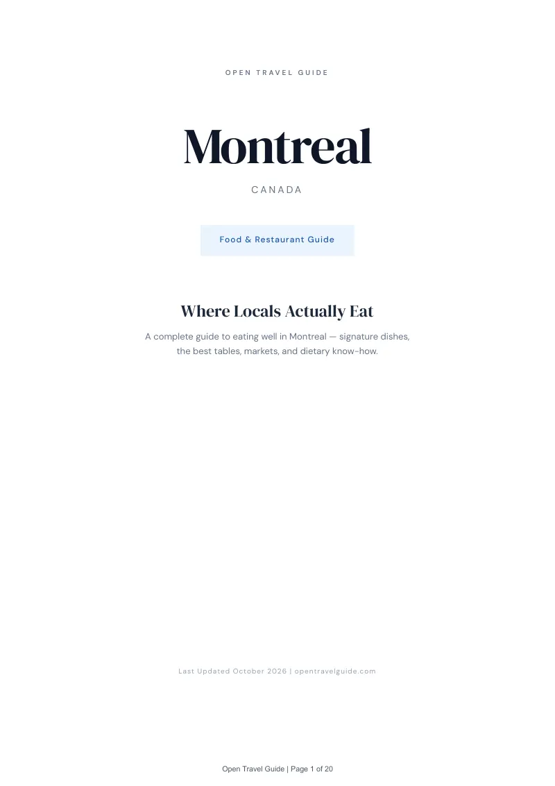 Montreal Food & Restaurant Guide: Cover