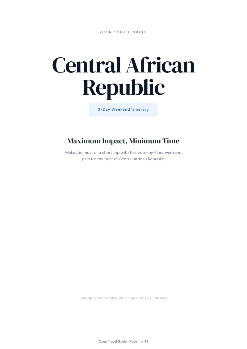 Central African Republic 3-Day Weekend Itinerary: Cover