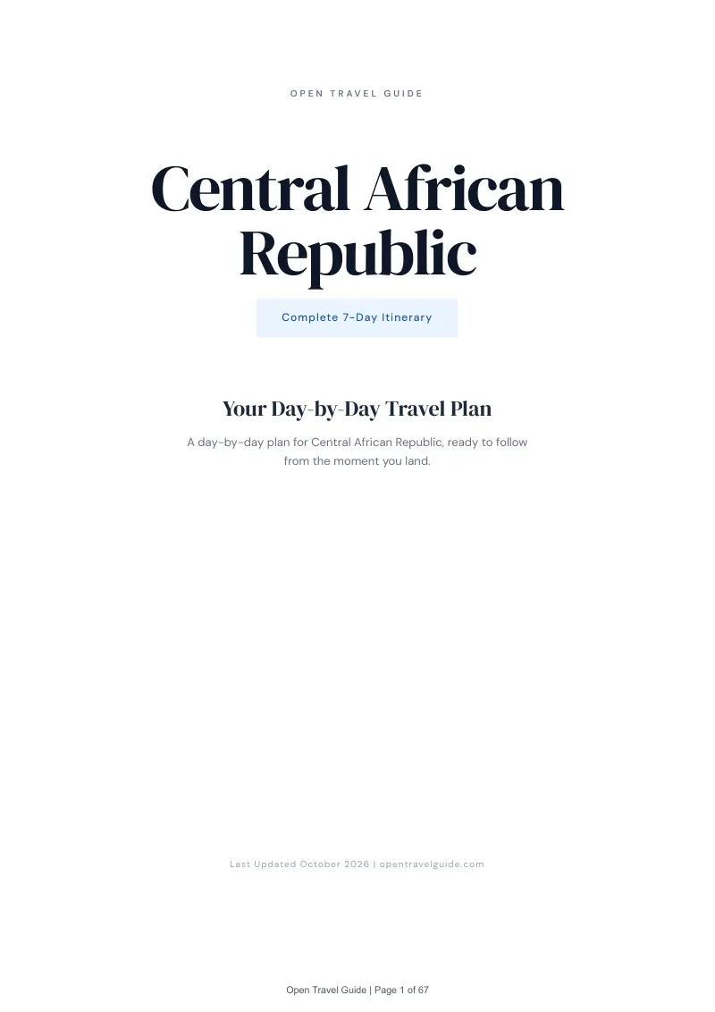 Central African Republic 7-Day Itinerary: Cover