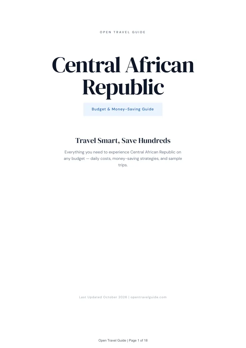 Central African Republic Budget & Money-Saving Guide: Cover