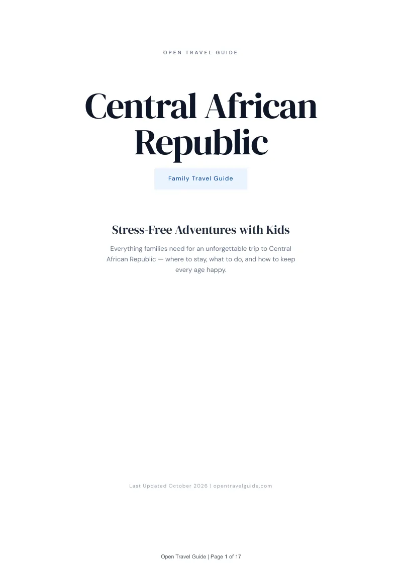 Central African Republic Family Travel Guide: Cover