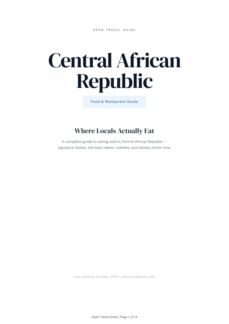 Central African Republic Food & Restaurant Guide: Cover