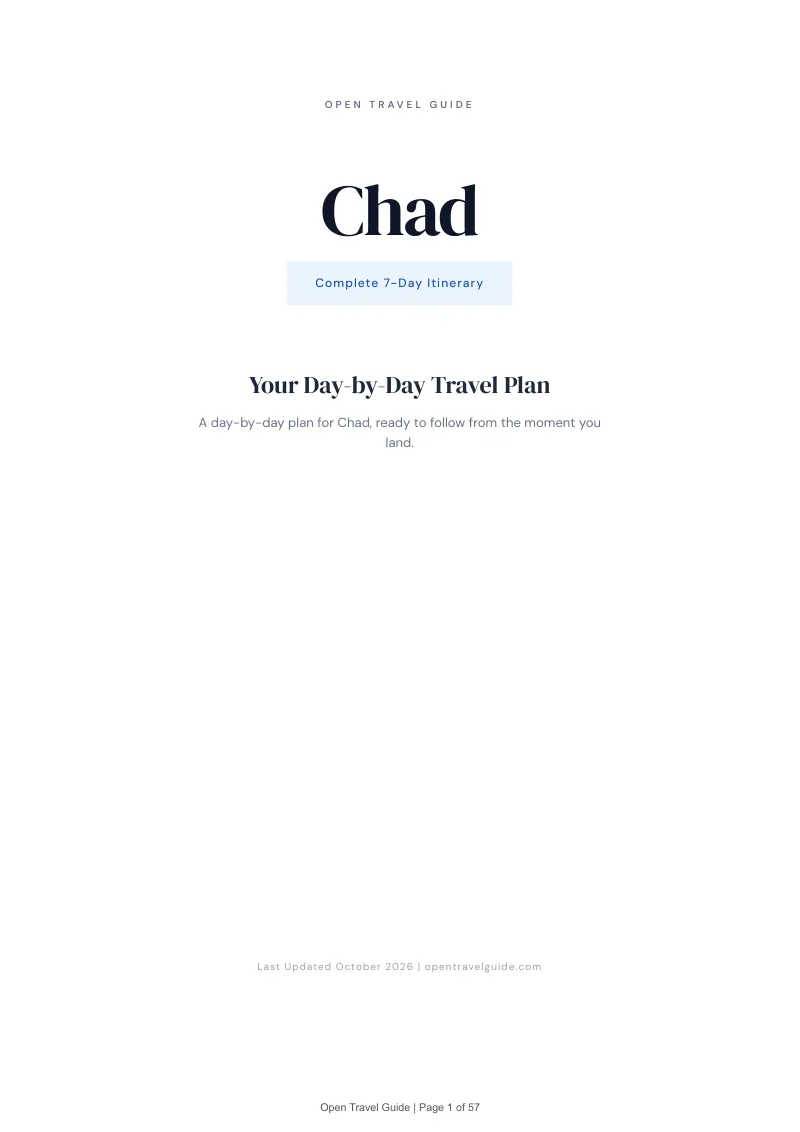 Chad 7-Day Itinerary: Cover