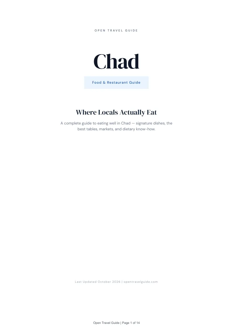 Chad Food & Restaurant Guide: Cover