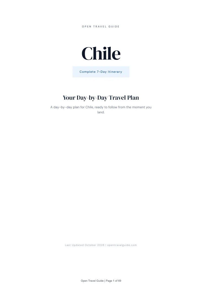 Chile 7-Day Itinerary: Cover