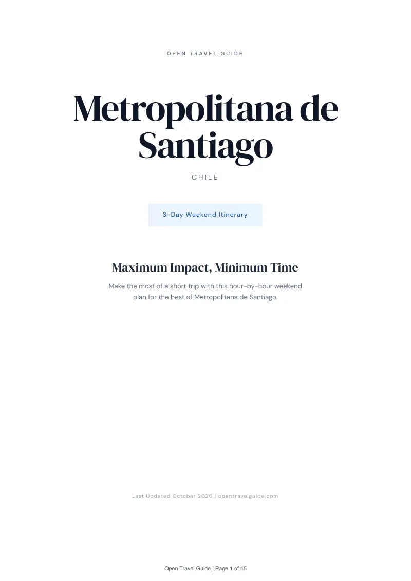 Metropolitana De Santiago 3-Day Weekend Itinerary: Cover