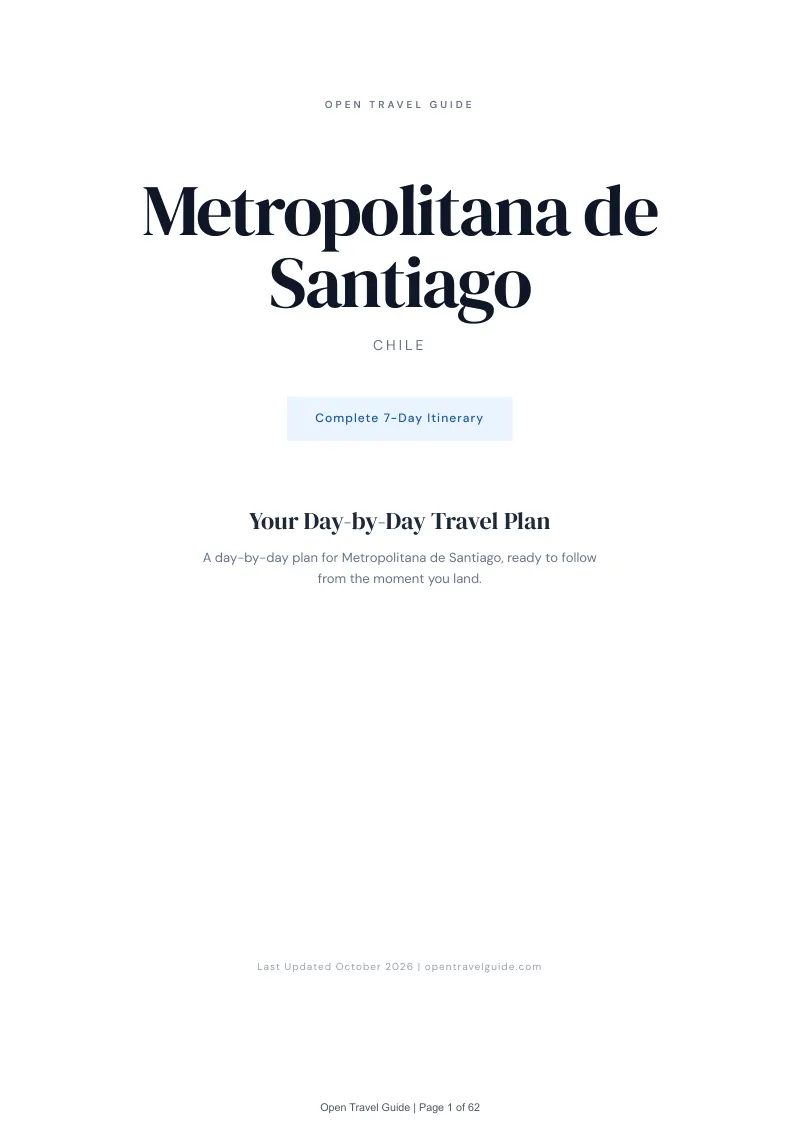 Metropolitana De Santiago 7-Day Itinerary: Cover