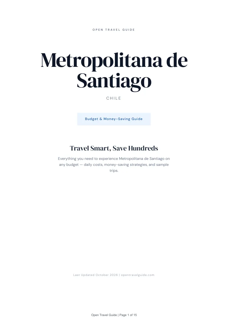 Metropolitana De Santiago Budget & Money-Saving Guide: Cover