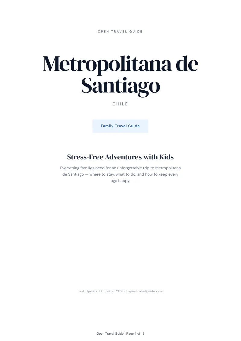 Metropolitana De Santiago Family Travel Guide: Cover