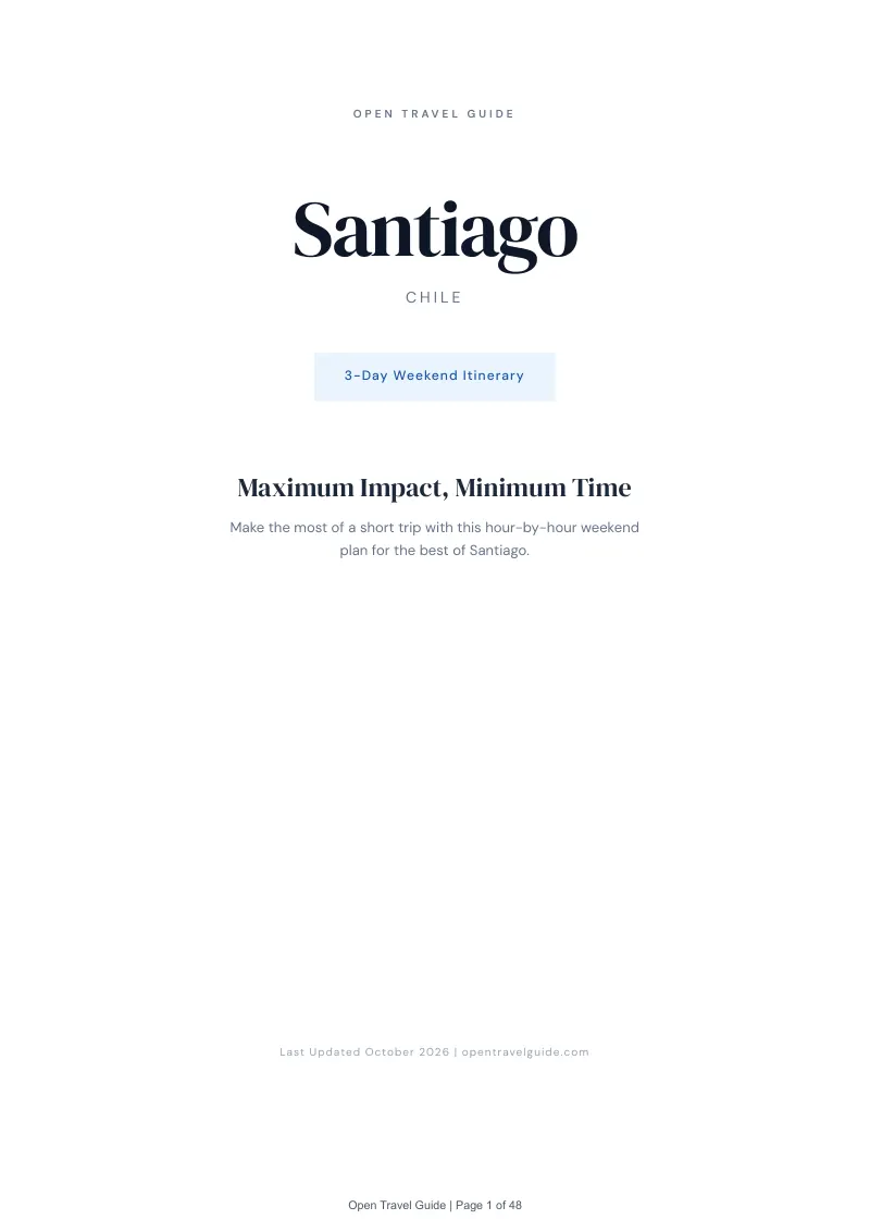 Santiago 3-Day Weekend Itinerary: Cover