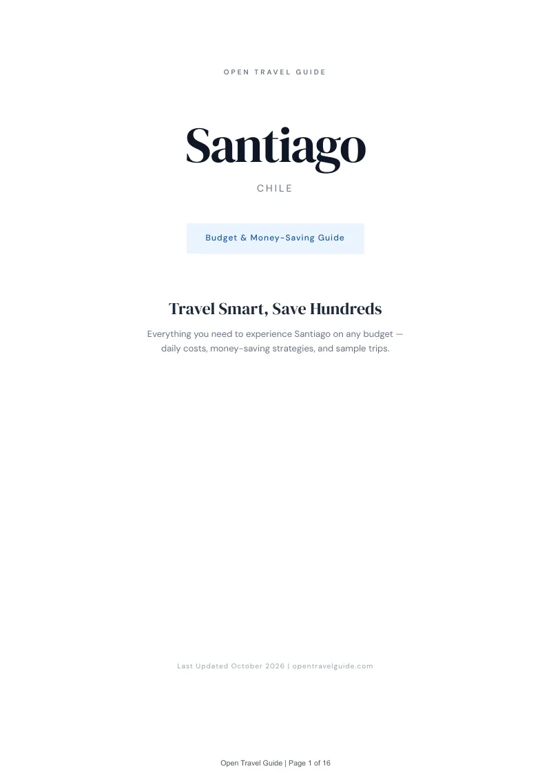 Santiago Budget & Money-Saving Guide: Cover