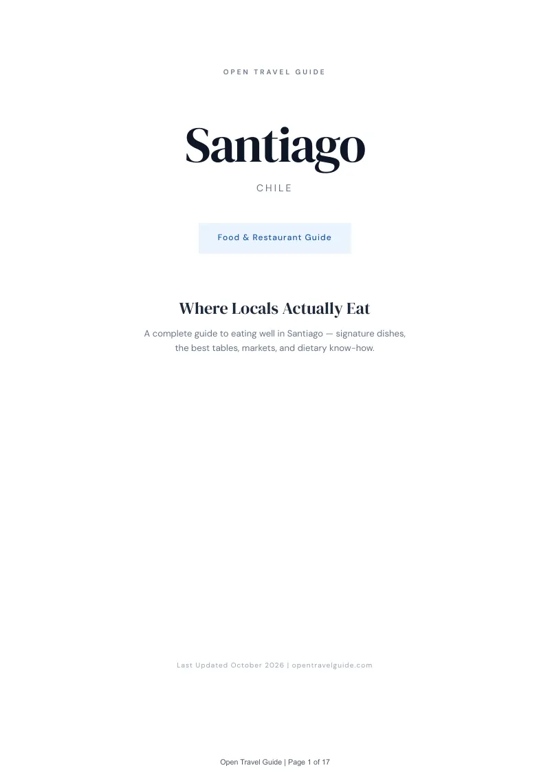 Santiago Food & Restaurant Guide: Cover