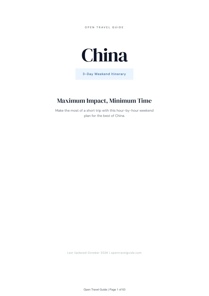China 3-Day Weekend Itinerary: Cover